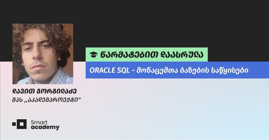 "ჩემი მიზანი მონაცემთა ბაზების საფუძვლების სწავლა იყო" - დავით გორგილაძის შთაბეჭდილება